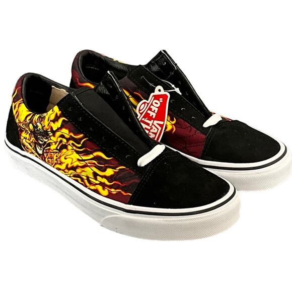 Vans Old Skool Samurai Rising Flame Black Red Yellow Sneakers Men 5.5 / Women 7 - Picture 1 of 9